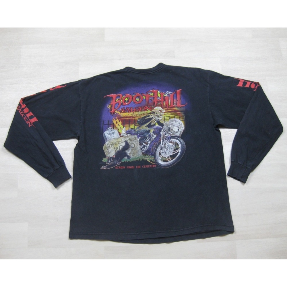 Vintage Boothill Saloon Pocket T Shirt (XL) Biktoberfest 2000 Long Sleeve Biker‎
